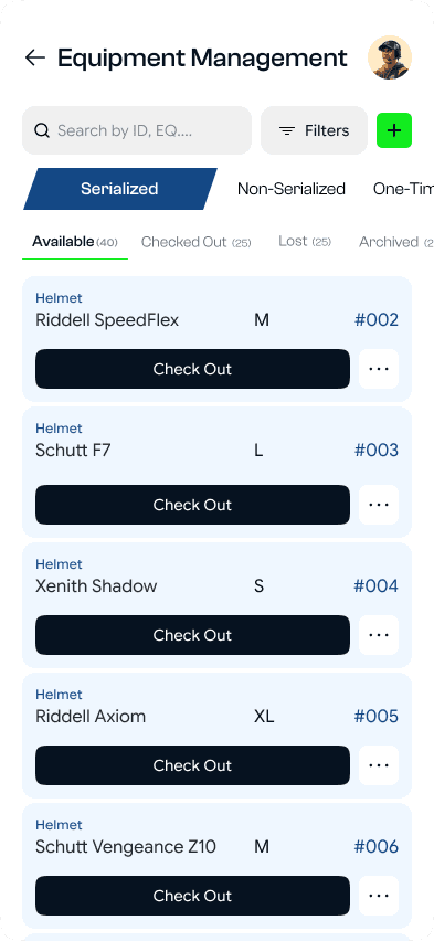 SidelineHQ mobile equipment management